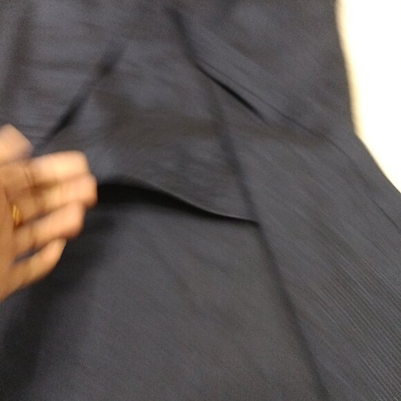 BCBG Maxazria Women's 100% Linen Long Denim Navy Blue Split Tunic Blouse XXS - Picture 7 of 10